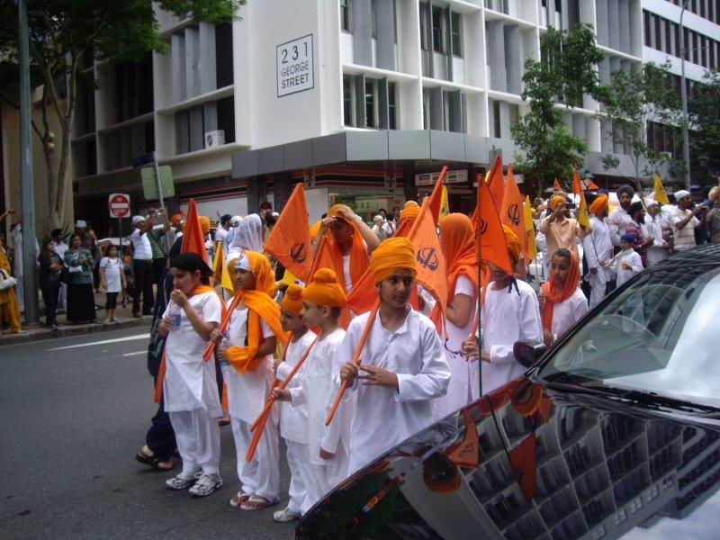 Children with Nishan Sahibs, 2008