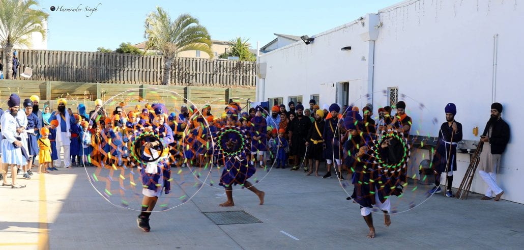 Gatka display in the courtyard